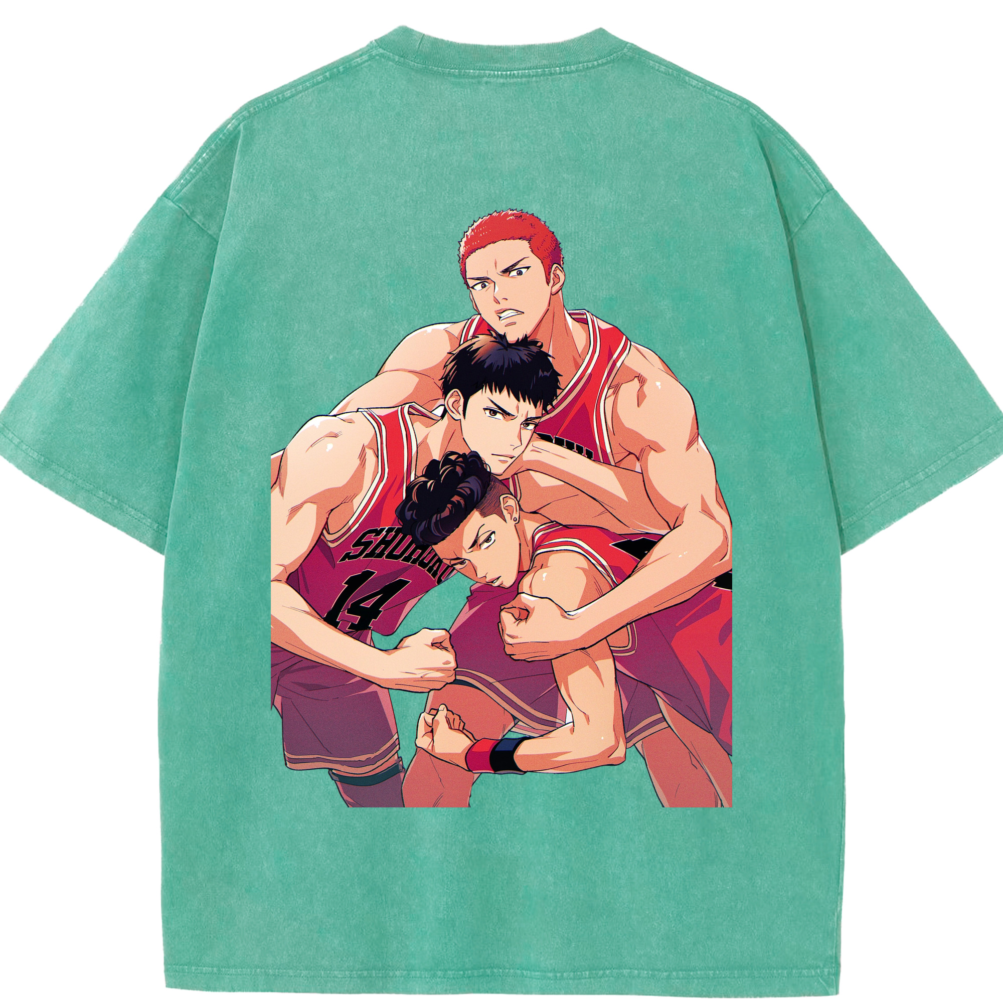 SLAM DUNK／スラムダンク 綿100% ヴィンテージ風 半袖Tシャツ（背面プリント）